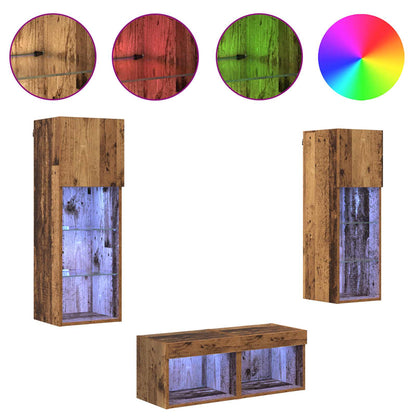 TV Wall Cabinets Wall-mounted 4 pcs Artisan Oak 40 x 30 x 30 cm