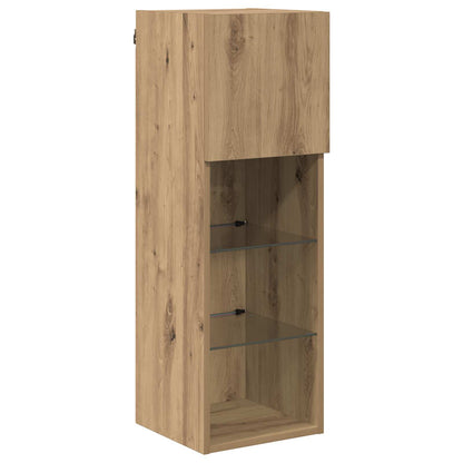 TV Wall Cabinets Wall-mounted 4 pcs Black Oak 40 x 30 x 30 cm