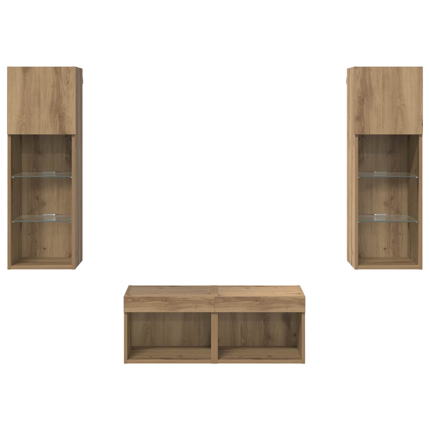 TV Wall Cabinets Wall-mounted 4 pcs Black Oak 40 x 30 x 30 cm