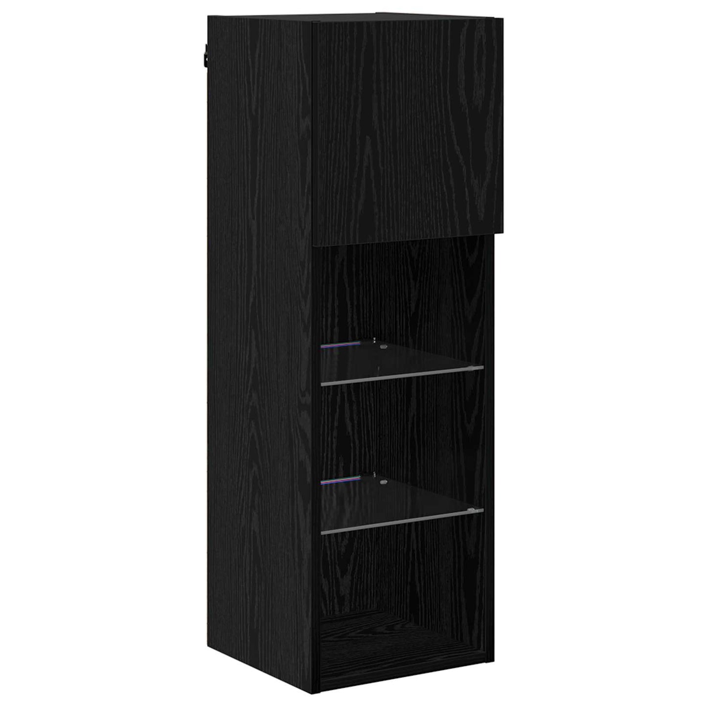 TV Wall Cabinets Wall-mounted 4 pcs Black Oak 40 x 30 x 30 cm
