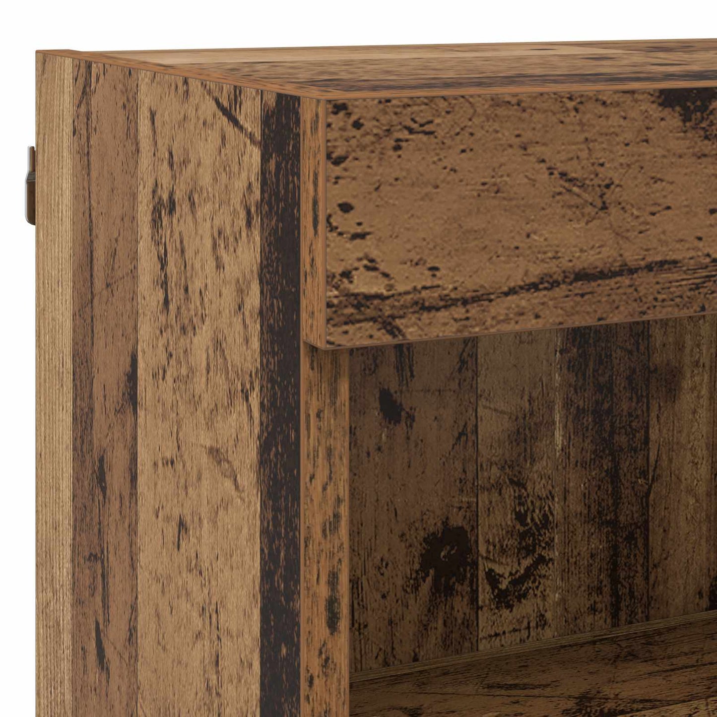 TV Cabinet with LED Strip Lights 8 pcs Old Wood Glass