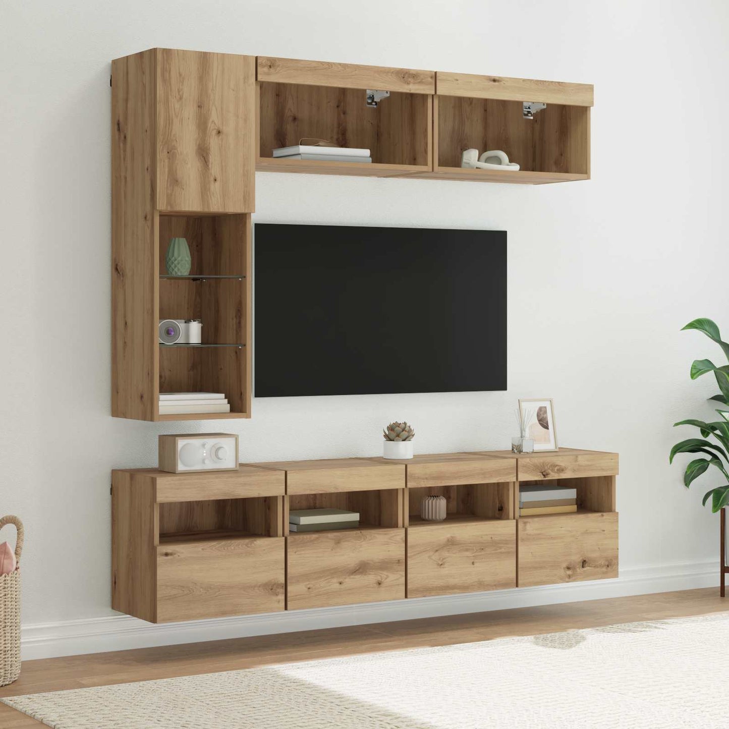 TV Cabinet Wall-mounted 7 pcs Artisan Oak Engineered Wood