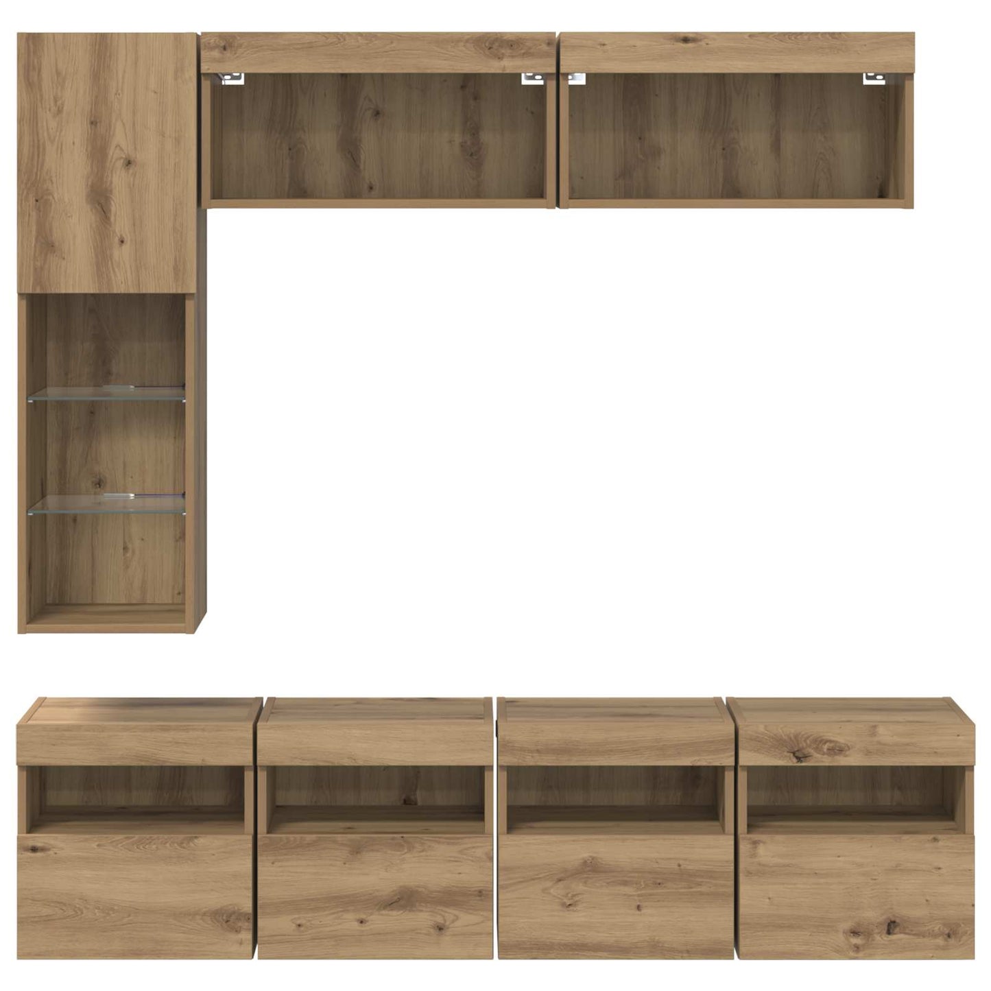 TV Cabinet Wall-mounted 7 pcs Artisan Oak Engineered Wood