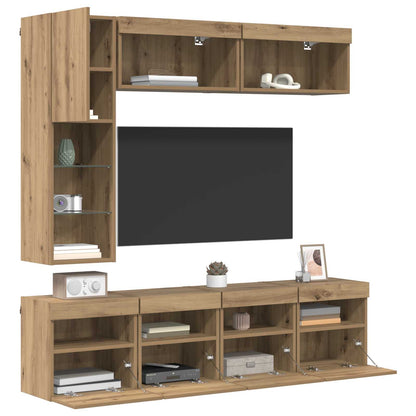 TV Cabinet Wall-mounted 7 pcs Artisan Oak Engineered Wood