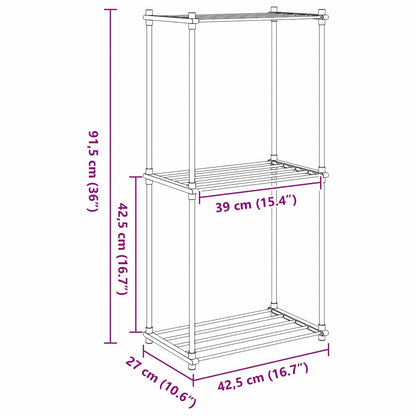 Storage Shelf with Shelf White 43 x 27 x 90 cm Aluminium