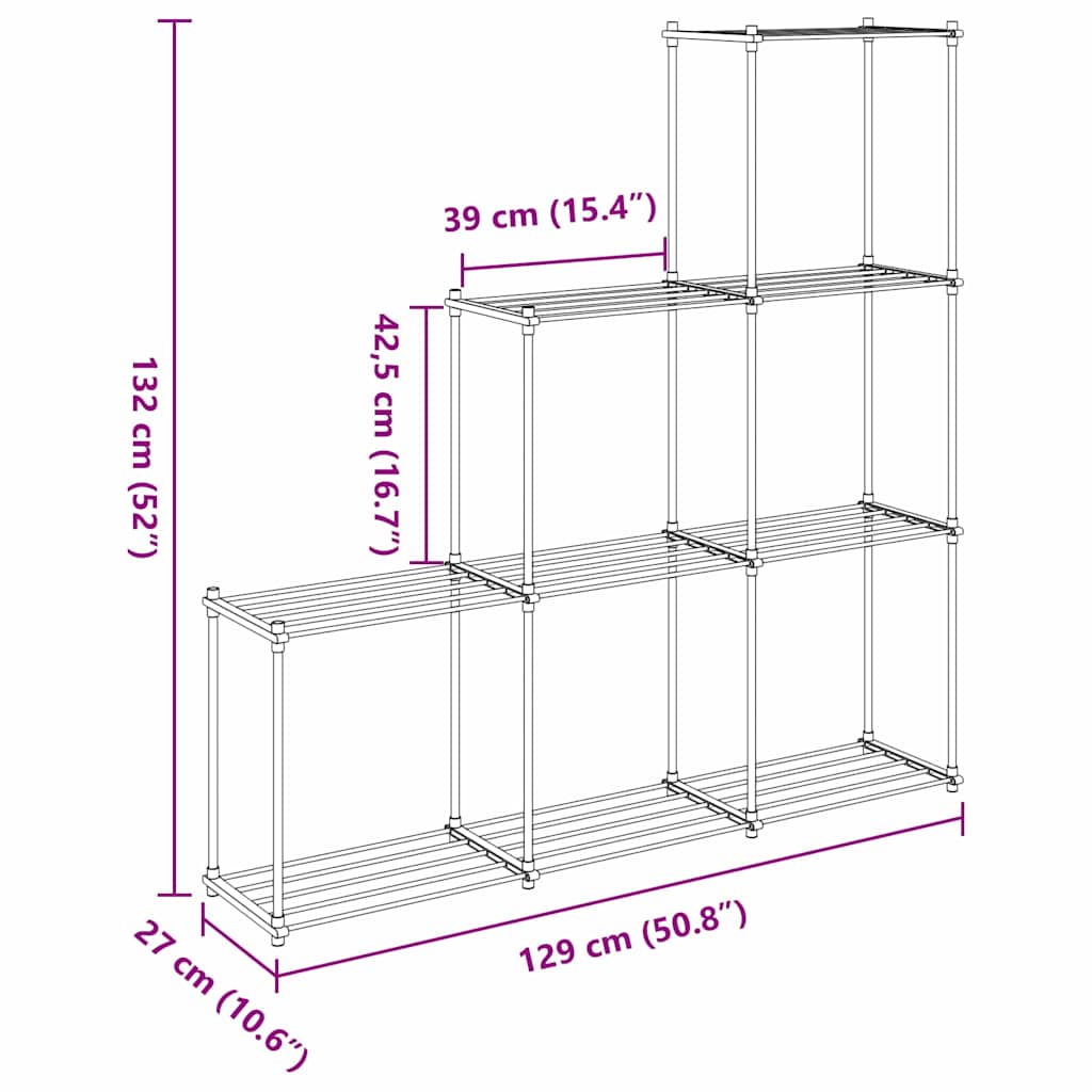 Storage Shelf with Shelf White 43 x 27 x 90 cm Aluminium