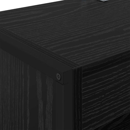 Book Cabinet 2 pcs Black Oak 60 x 30 x 189.5 cm Engineered Wood