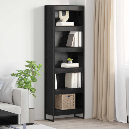 Book Cabinet 2 pcs Black Oak 60 x 30 x 189.5 cm Engineered Wood