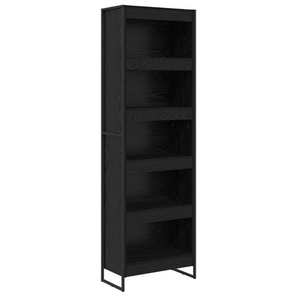 Book Cabinet 2 pcs Black Oak 60 x 30 x 189.5 cm Engineered Wood