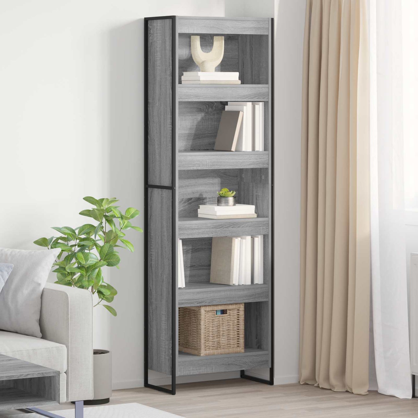 Book Cabinet 2 pcs Grey Sonoma 60 x 30 x 189.5 cm