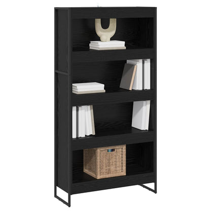 Book Cabinet 2 pcs Black Oak 80 x 30 x 155 cm Engineered Wood