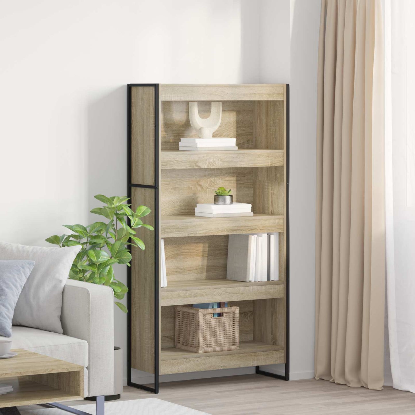Book Cabinet 2 pcs Sonoma 80 x 30 x 155 cm Engineered Wood