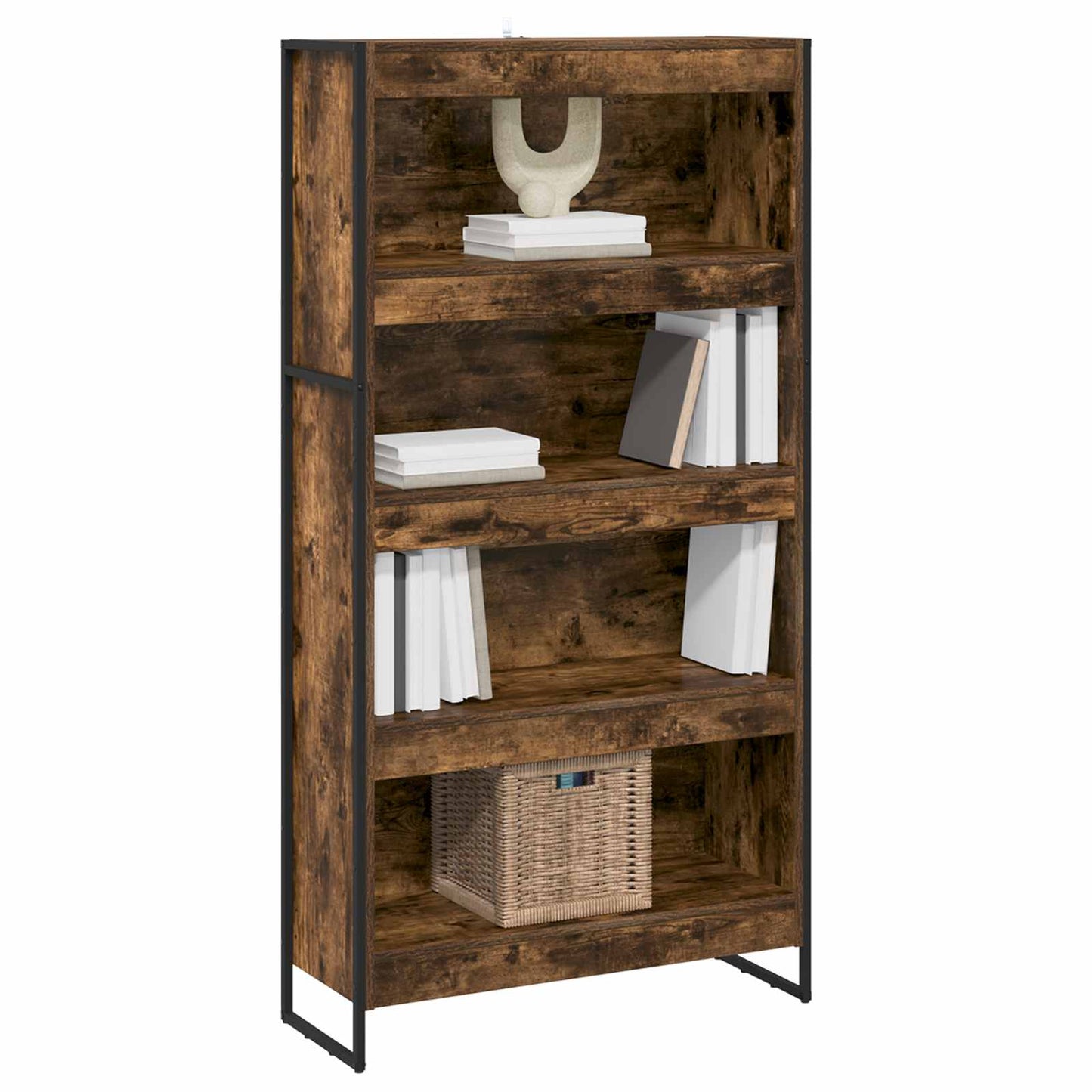 Book Cabinet 2 pcs Smoke Oak 80 x 30 x 155 cm Engineered Wood