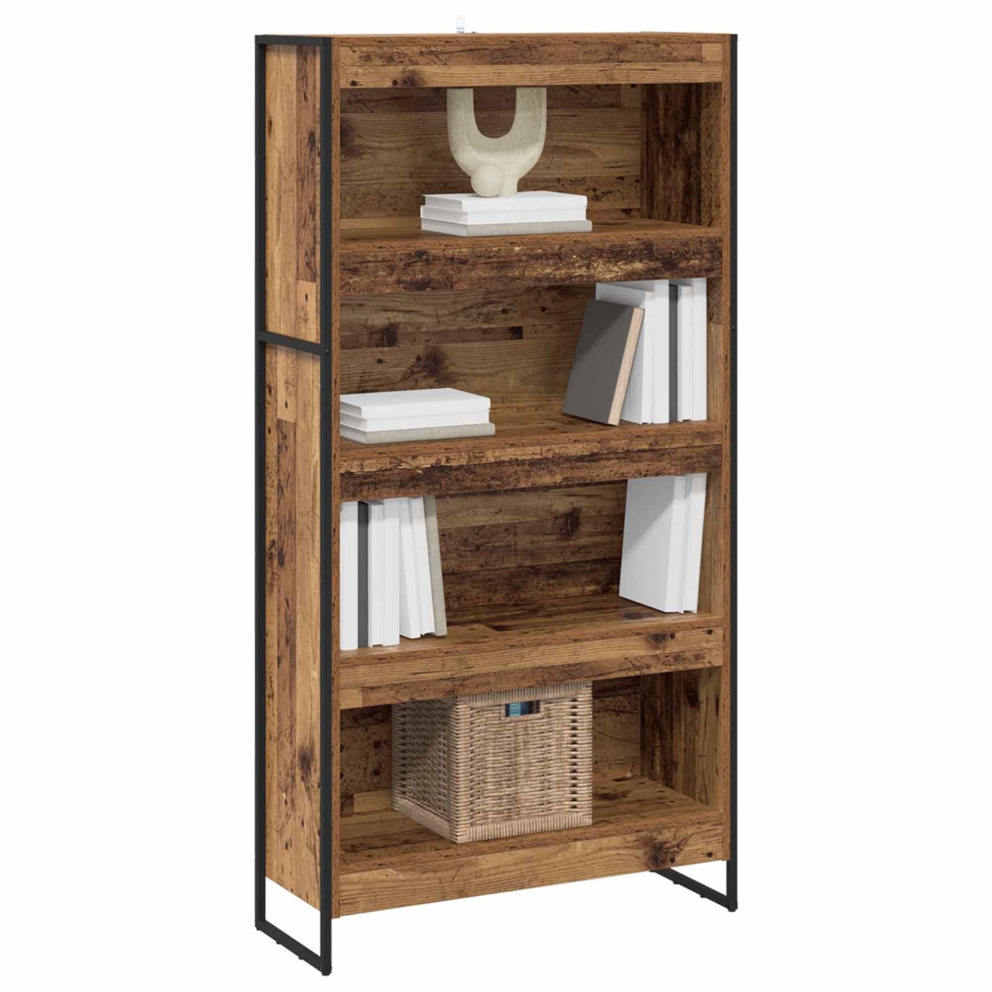 Book Cabinet 2 pcs Old Wood 80 x 30 x 155 cm Engineered Wood
