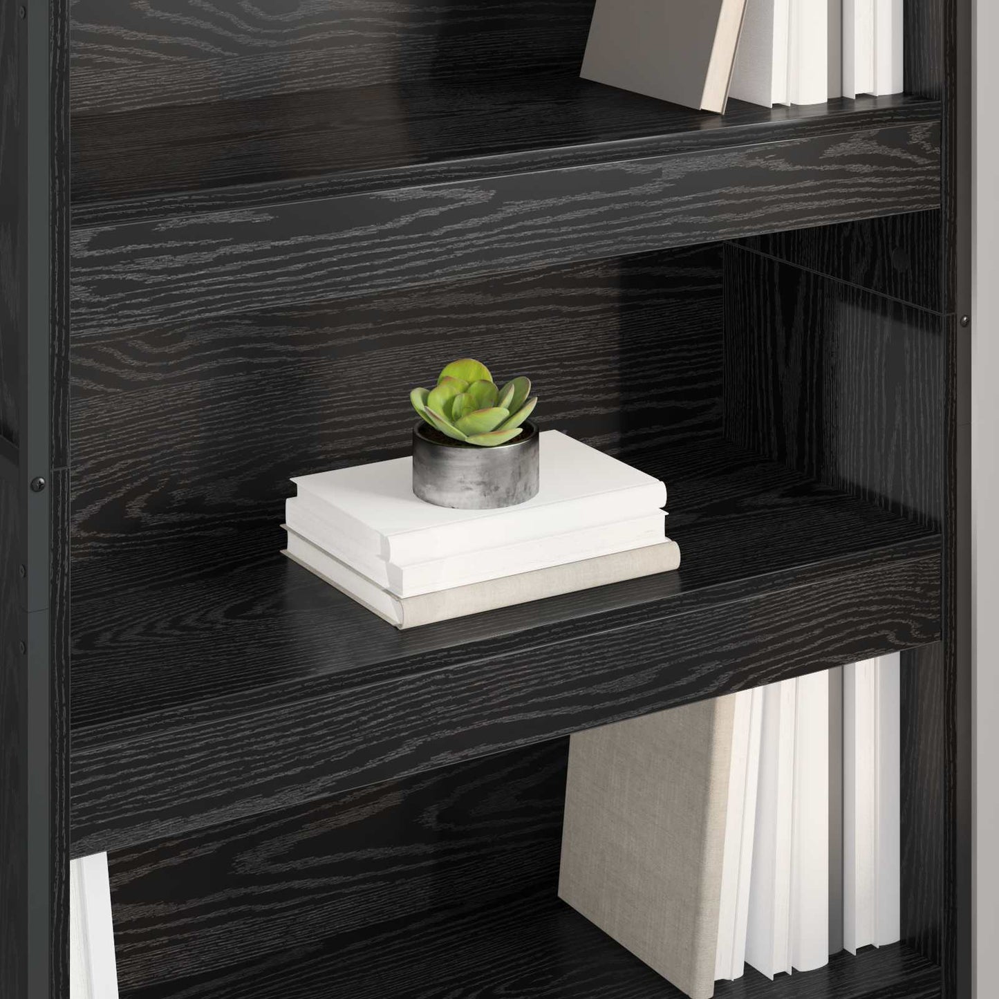 Book Cabinet 2 pcs Black Oak 80 x 30 x 189.5 cm Engineered Wood