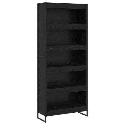 Book Cabinet 2 pcs Black Oak 80 x 30 x 189.5 cm Engineered Wood