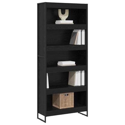 Book Cabinet 2 pcs Black Oak 80 x 30 x 189.5 cm Engineered Wood