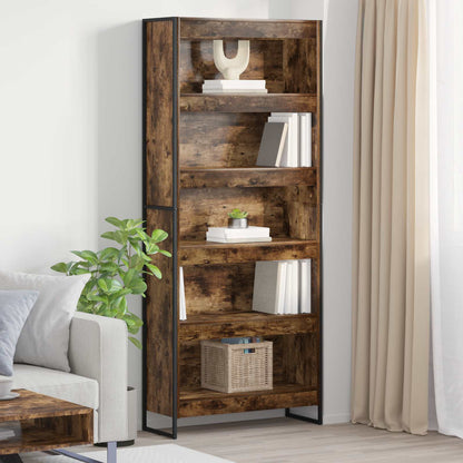 Book Cabinet 2 pcs Smoke Oak 80 x 30 x 189.5 cm Engineered Wood