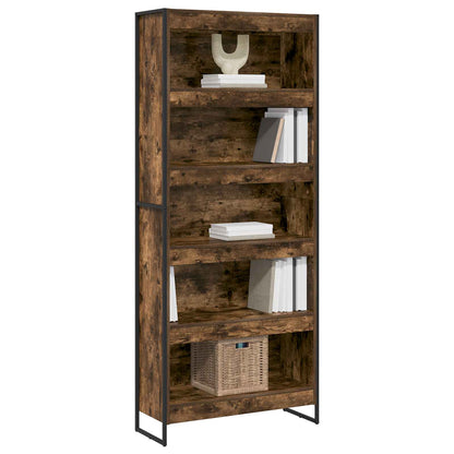 Book Cabinet 2 pcs Smoke Oak 80 x 30 x 189.5 cm Engineered Wood
