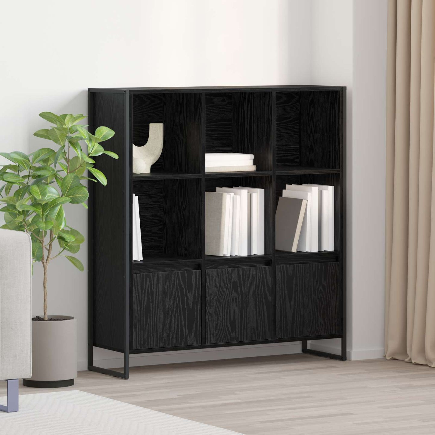 Book Cabinet 2 pcs Black Oak 99.5 x 30 x 108.5 cm