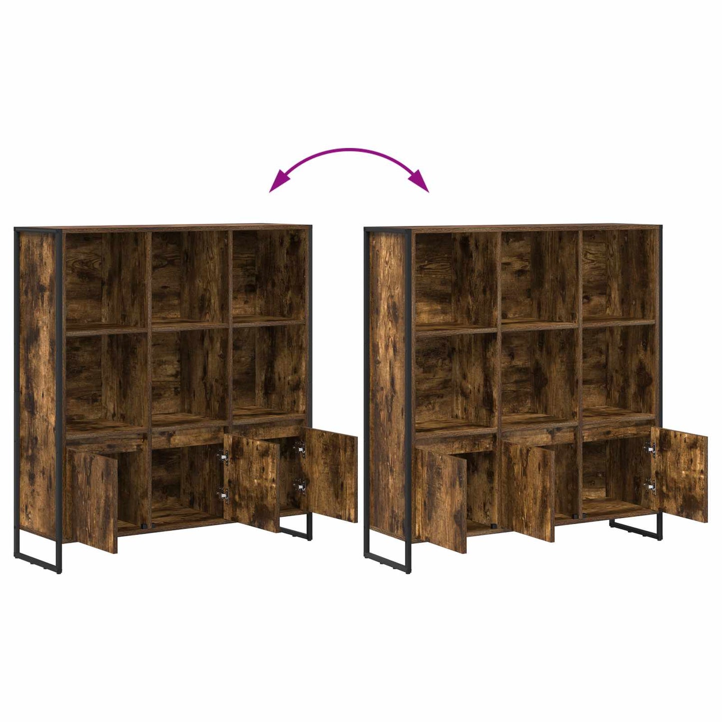 Book Cabinet 2 pcs Smoke Oak 99.5 x 30 x 108.5 cm