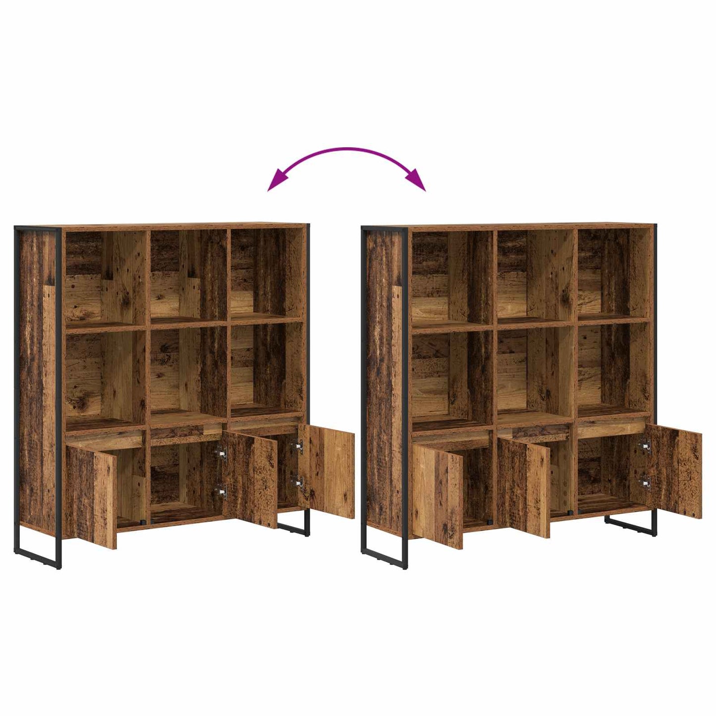 Book Cabinet 2 pcs Old Wood 99.5 x 30 x 108.5 cm