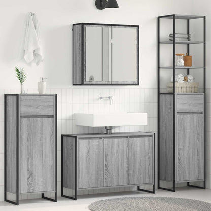 Bathroom Furniture Set with Drawer Grey Sonoma Engineered Wood