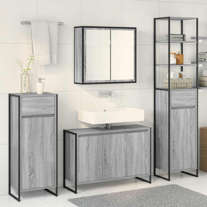 Bathroom Furniture Set with Drawer Grey Sonoma Engineered Wood