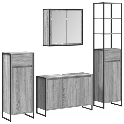 Bathroom Furniture Set with Drawer Grey Sonoma Engineered Wood