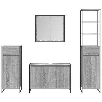 Bathroom Furniture Set with Drawer Grey Sonoma Engineered Wood