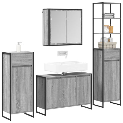 Bathroom Furniture Set with Drawer Grey Sonoma Engineered Wood