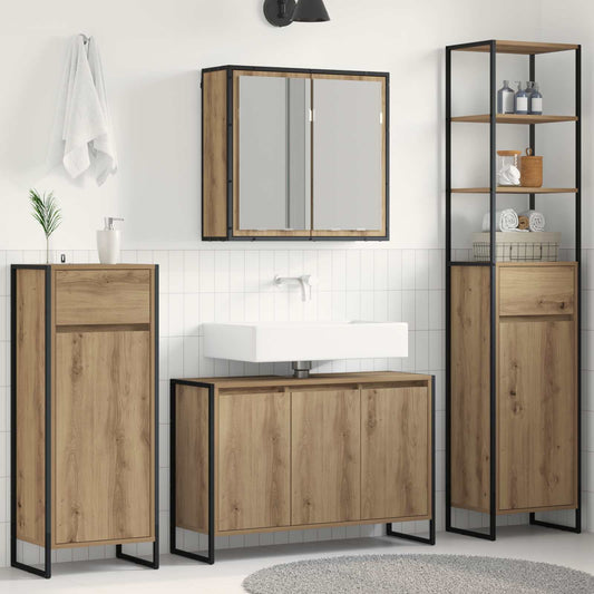 Bathroom Furniture Set with Drawer Artisan Oak Engineered Wood