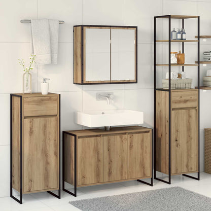 Bathroom Furniture Set with Drawer Artisan Oak Engineered Wood