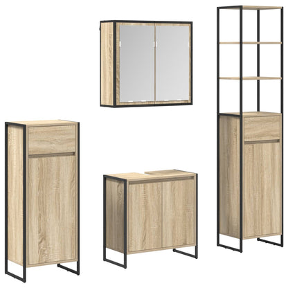 Bathroom Furniture Set with Drawer Sonoma Oak Engineered Wood