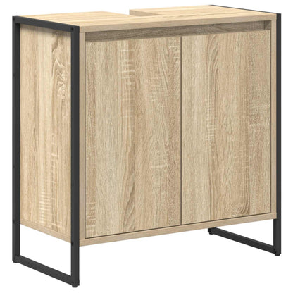 Bathroom Furniture Set with Drawer Sonoma Oak Engineered Wood