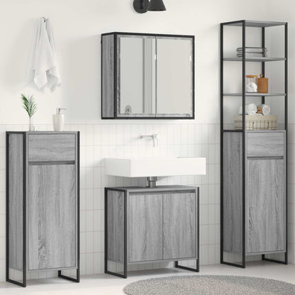 Bathroom Furniture Set with Drawer Grey Sonoma Engineered Wood