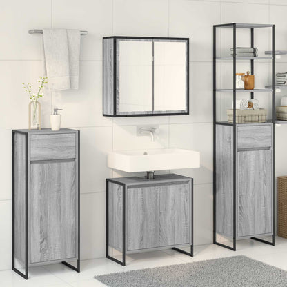 Bathroom Furniture Set with Drawer Grey Sonoma Engineered Wood