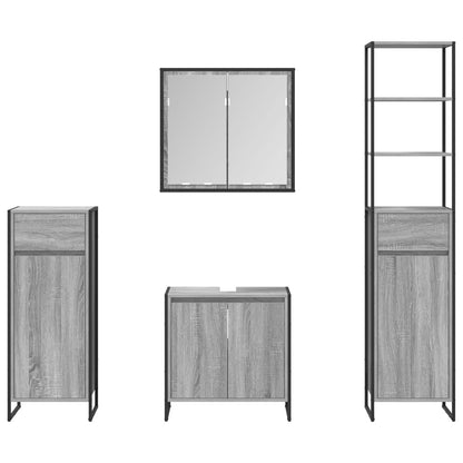 Bathroom Furniture Set with Drawer Grey Sonoma Engineered Wood
