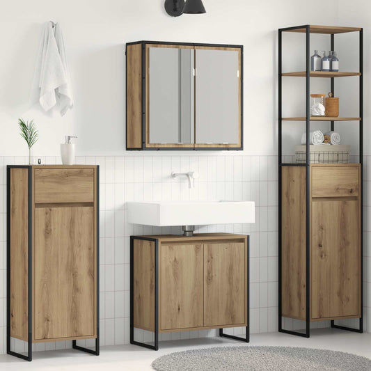 Bathroom Furniture Set with Drawer Artisan Oak Engineered Wood