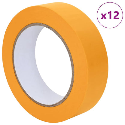 Painter Masking Tapes 12 pcs Yellow 25mm x 50m Paper