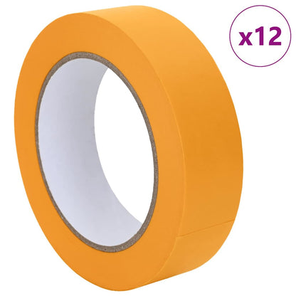 Painter Masking Tapes 12 pcs Yellow 30mm x 50m Paper