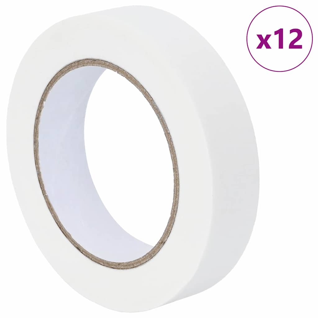 Painter Masking Tapes 12 pcs White 25mm x 50m Paper