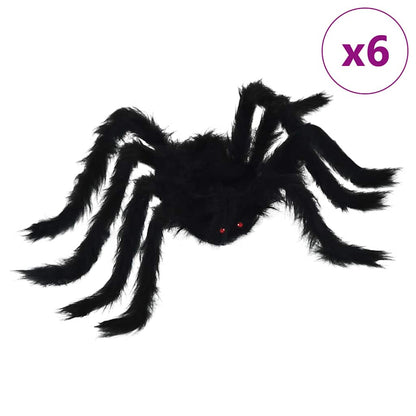 Halloween Spider Decoration 6 pcs Black 75 cm Polyester
