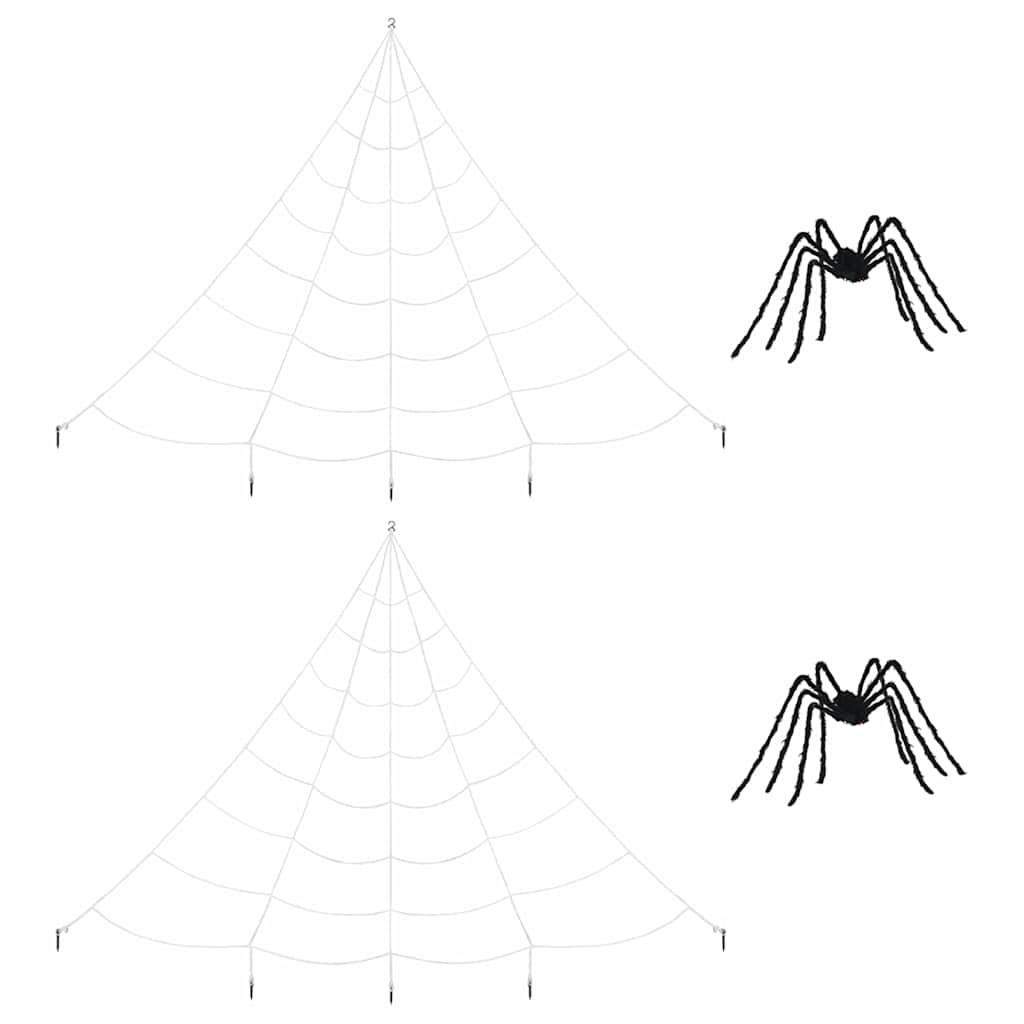 Halloween Spider Decoration with Webs 2 pcs Black white 200 cm