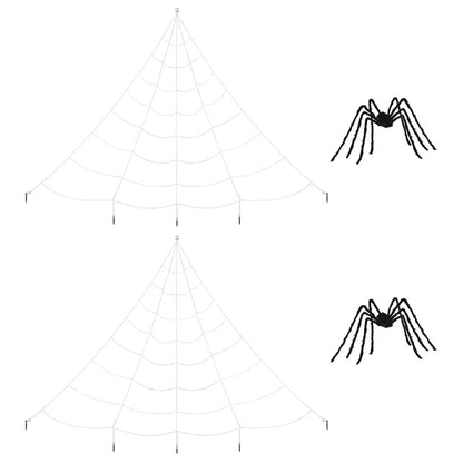 Halloween Spider Decoration with Webs 2 pcs Black white 200 cm