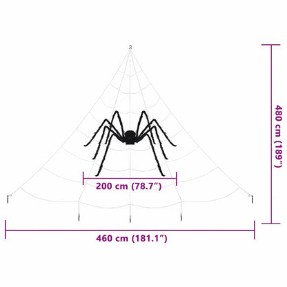 Halloween Spider Decoration with Webs 2 pcs Black white 200 cm