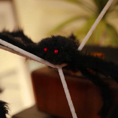 Halloween Spider Decoration with Webs 4 pcs Black white 150 cm