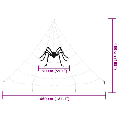 Halloween Spider Decoration with Webs 4 pcs Black white 150 cm