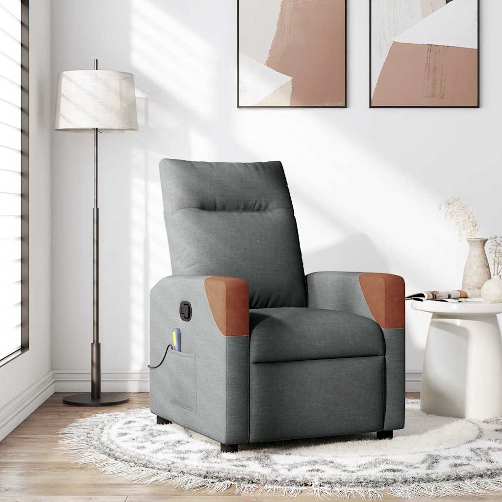 Massage Recliner Chair Dark grey 69 x 86 x 100 cm Fabric