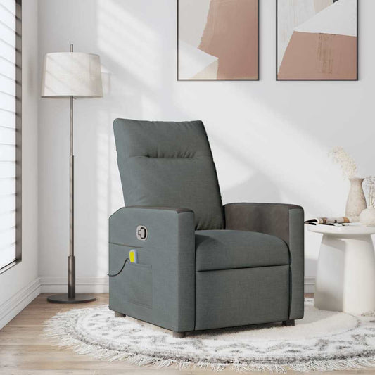 Massage Recliner Chair Dark Grey 69 x 86 x 100 cm Fabric